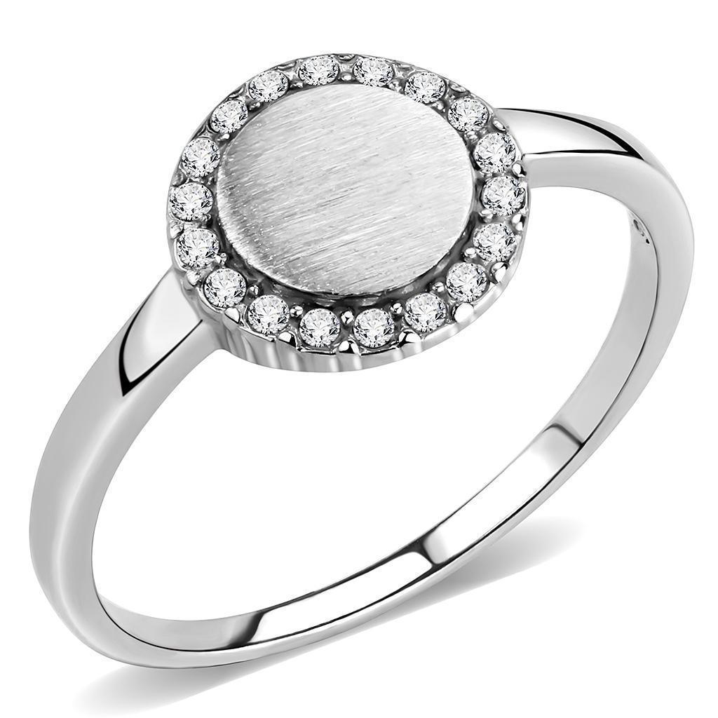 Silver Rings for Women 316L Stainless Steel DA340 - AAA Grade Cubic Zirconia in Clear - Jewelry Store by Erik Rayo