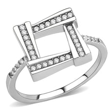 Load image into Gallery viewer, Silver Rings for Women 316L Stainless Steel DA341 - AAA Grade Cubic Zirconia in Clear
