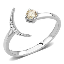 Load image into Gallery viewer, Silver Rings for Women 316L Stainless Steel DA358 - AAA Grade Cubic Zirconia in Champagne
