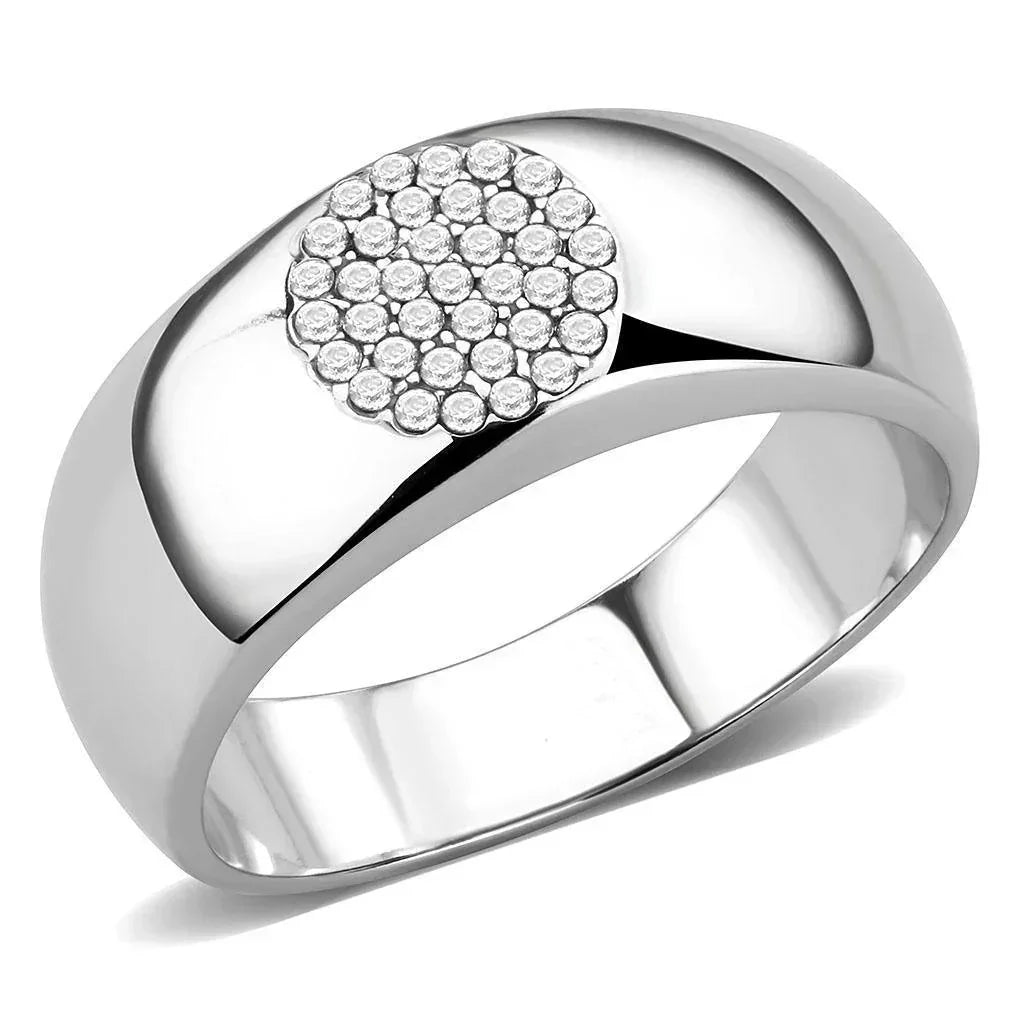 Silver Rings for Women 316L Stainless Steel DA367 - AAA Grade Cubic Zirconia in Clear - Jewelry Store by Erik Rayo