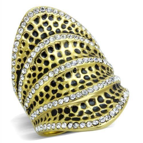 Gold Womens Ring Leopard Anillo Para Mujer 316L Stainless Steel Ring con Diamante Zirconia Cubica Trieste - Jewelry Store by Erik Rayo