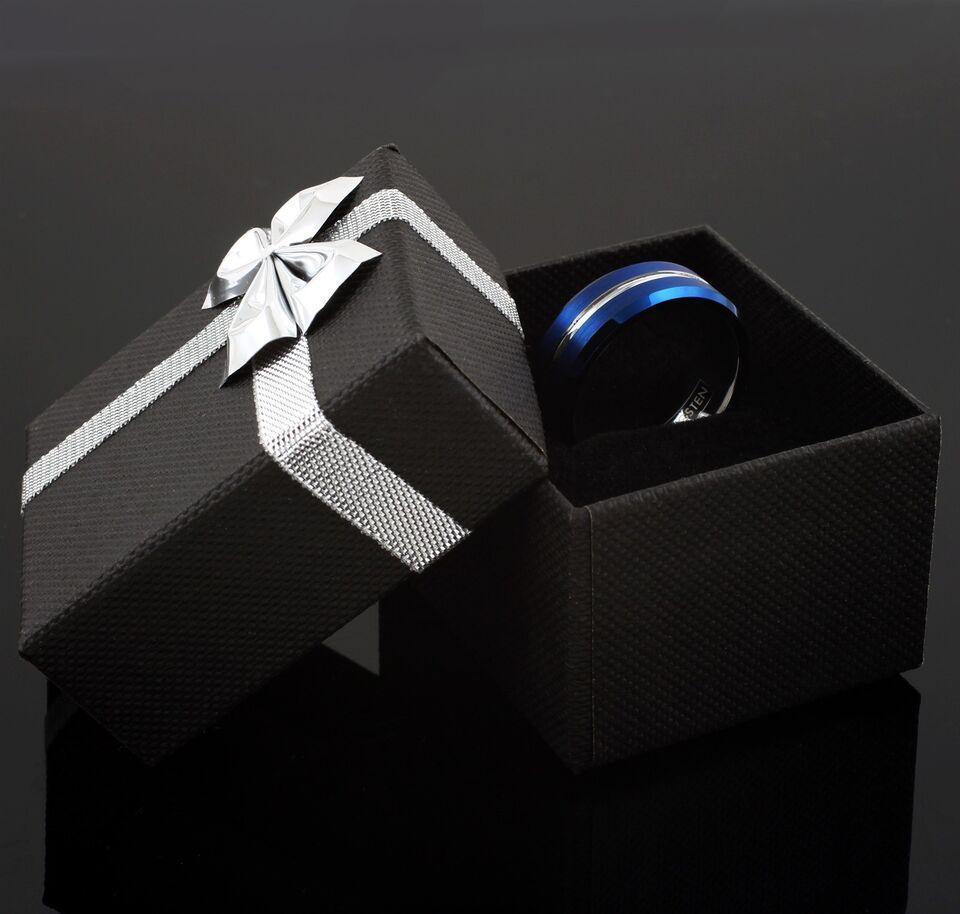 Tungsten Carbide Wedding Bands for Women & Men – 6mm Blue & Silver Rings Design for Her - Jewelry Store by Erik Rayo