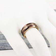 Load image into Gallery viewer, Men&#39;s Wedding Band Rings - Rose Gold Bronze-Brown - Wedding Rings for Men and Women
