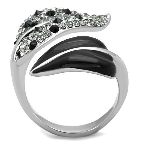 Silver Black Leafs Anillos Para Mujer Color Plata de 316L Acero Inoxidable - Jewelry Store by Erik Rayo