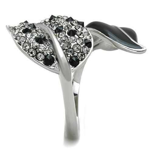 Silver Black Leafs Anillos Para Mujer Color Plata de 316L Acero Inoxidable - Jewelry Store by Erik Rayo