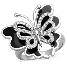 Load image into Gallery viewer, Silver Butterfly Anillos Para Mujer Color Plata de 316L Acero Inoxidable Piedra de Crystal Sulmona - Jewelry Store by Erik Rayo
