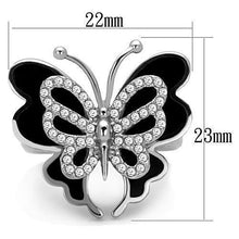Load image into Gallery viewer, Silver Butterfly Anillos Para Mujer Color Plata de 316L Acero Inoxidable Piedra de Crystal Sulmona - Jewelry Store by Erik Rayo
