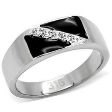 Load image into Gallery viewer, Rings for Men Silver Stainless Steel TK414701 with Top Grade Crystal in Clear
