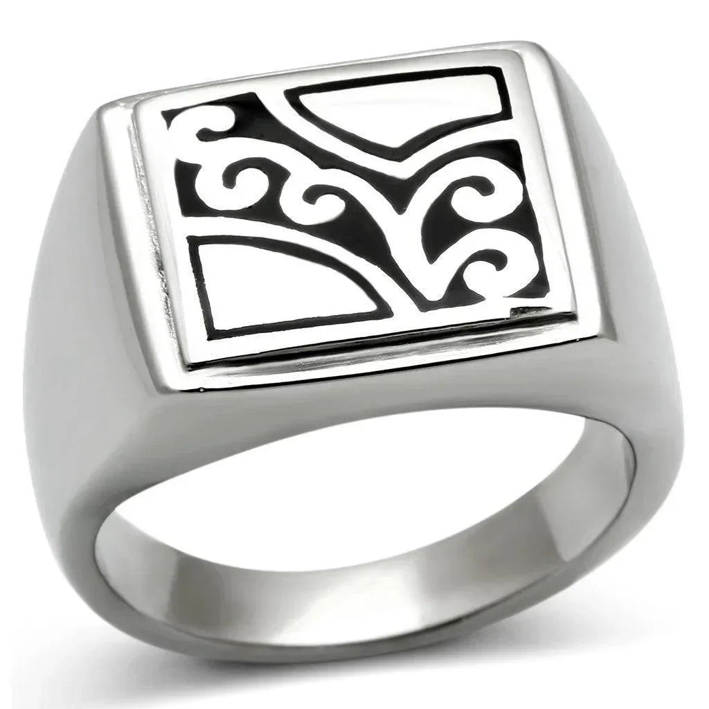 Rings for Men Silver Stainless Steel TK482 with No Stone - Jewelry Store by Erik Rayo