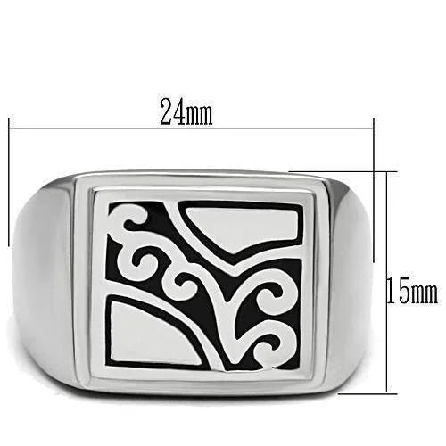 Rings for Men Silver Stainless Steel TK482 with No Stone - Jewelry Store by Erik Rayo