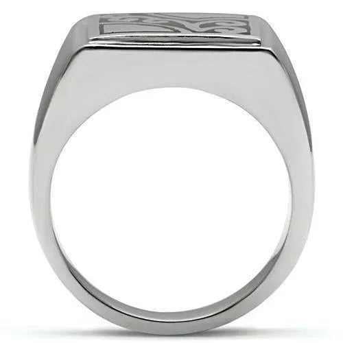 Rings for Men Silver Stainless Steel TK482 with No Stone - Jewelry Store by Erik Rayo