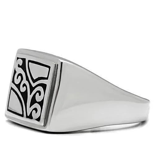 Rings for Men Silver Stainless Steel TK482 with No Stone - Jewelry Store by Erik Rayo