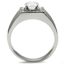 Load image into Gallery viewer, Rings for Men Silver Stainless Steel TK483 with AAA Grade Cubic Zirconia in Clear
