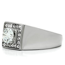 Load image into Gallery viewer, Rings for Men Silver Stainless Steel TK483 with AAA Grade Cubic Zirconia in Clear
