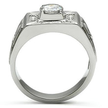 Load image into Gallery viewer, Rings for Men Silver Stainless Steel TK486 with AAA Grade Cubic Zirconia in Clear
