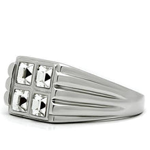 Load image into Gallery viewer, Rings for Men Silver Stainless Steel TK488 with Top Grade Crystal in Clear
