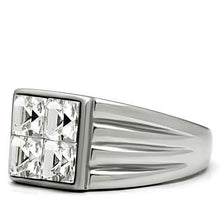 Load image into Gallery viewer, Rings for Men Silver Stainless Steel TK489 with Top Grade Crystal in Clear
