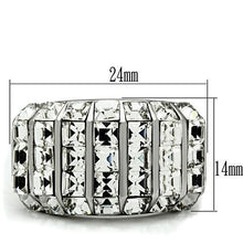 Load image into Gallery viewer, Silver Rings for Women Stainless Steel TK490 with Top Grade Crystal in Clear
