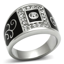 Load image into Gallery viewer, Rings for Men Silver Stainless Steel TK492 with Top Grade Crystal in Clear
