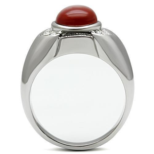 Rings for Men Silver Stainless Steel TK499 with Semi-Precious Onyx in Siam - Jewelry Store by Erik Rayo