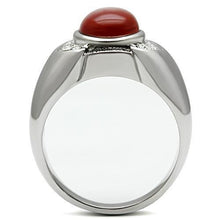 Load image into Gallery viewer, Rings for Men Silver Stainless Steel TK499 with Semi-Precious Onyx in Siam
