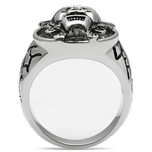 Load image into Gallery viewer, Rings for Men Silver Stainless Steel TK502 with Top Grade Crystal in Jet
