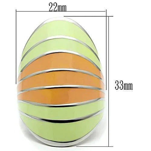 Silver Rings for Women Stainless Steel TK504 with Epoxy in Multi Color - Jewelry Store by Erik Rayo