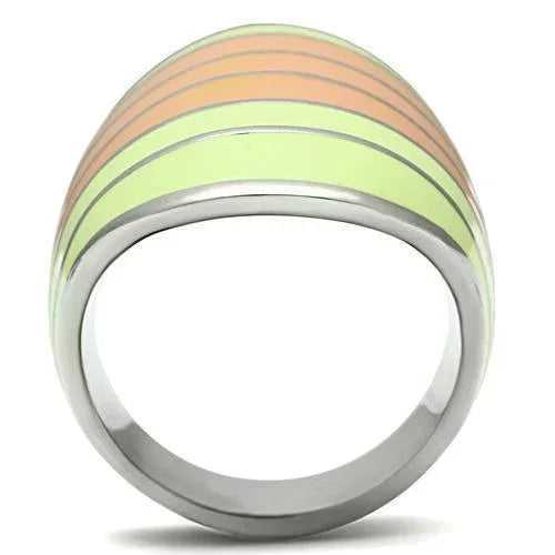 Silver Rings for Women Stainless Steel TK504 with Epoxy in Multi Color - Jewelry Store by Erik Rayo