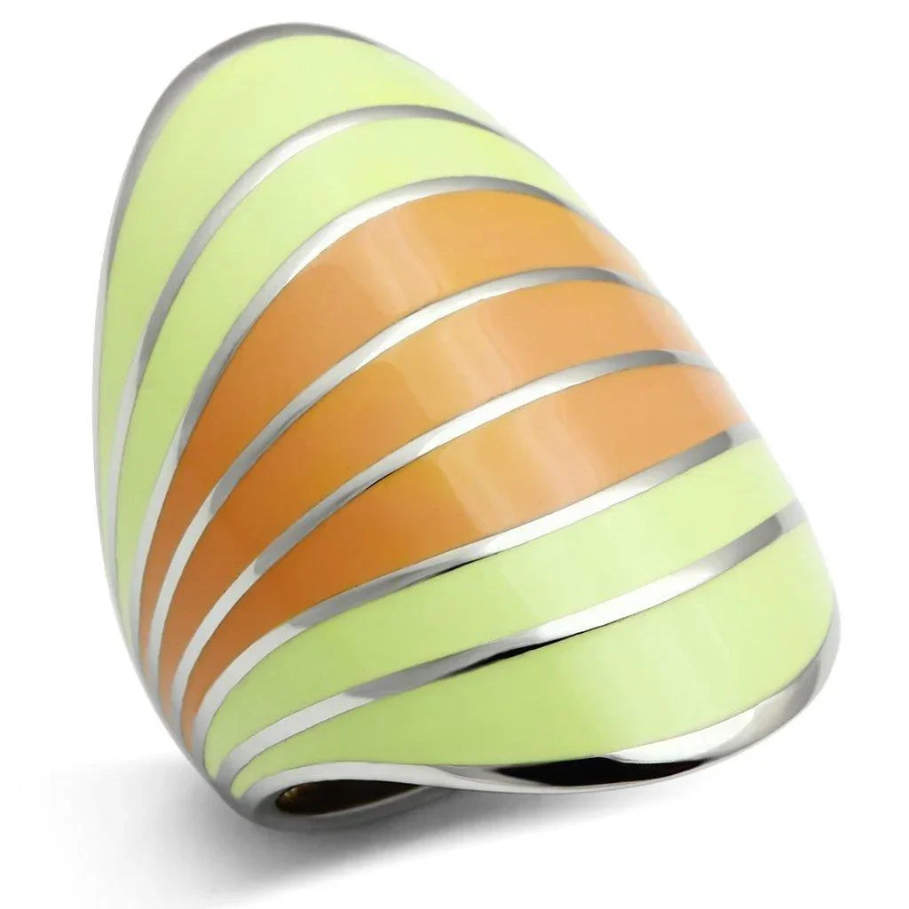 Silver Rings for Women Stainless Steel TK504 with Epoxy in Multi Color - Jewelry Store by Erik Rayo