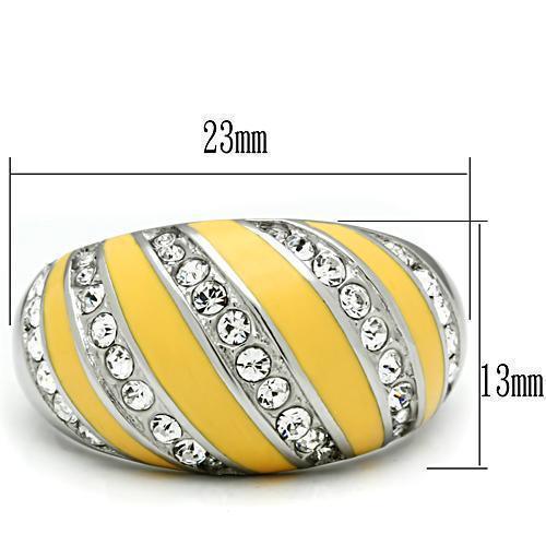 Silver Rings for Women Stainless Steel TK506 with Top Grade Crystal in Clear - Jewelry Store by Erik Rayo