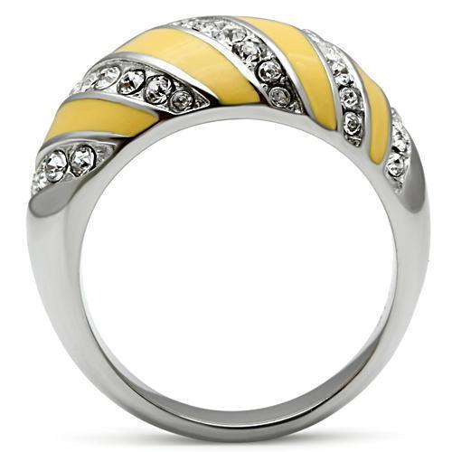 Silver Rings for Women Stainless Steel TK506 with Top Grade Crystal in Clear - Jewelry Store by Erik Rayo