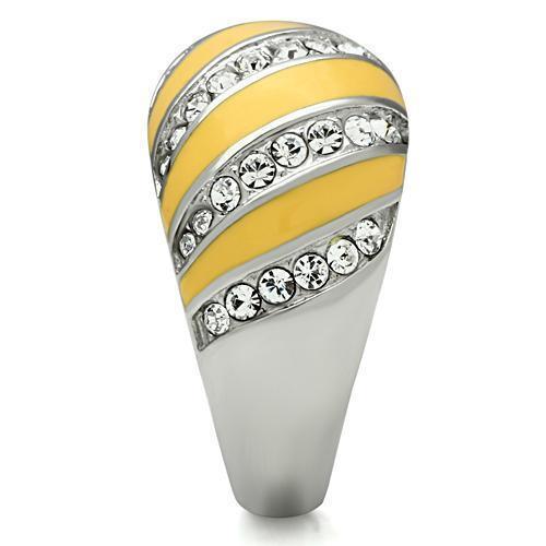 Silver Rings for Women Stainless Steel TK506 with Top Grade Crystal in Clear - Jewelry Store by Erik Rayo