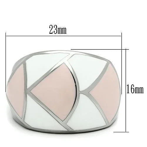 Silver Rings for Women Stainless Steel TK508 with Epoxy in Multi Color - Jewelry Store by Erik Rayo