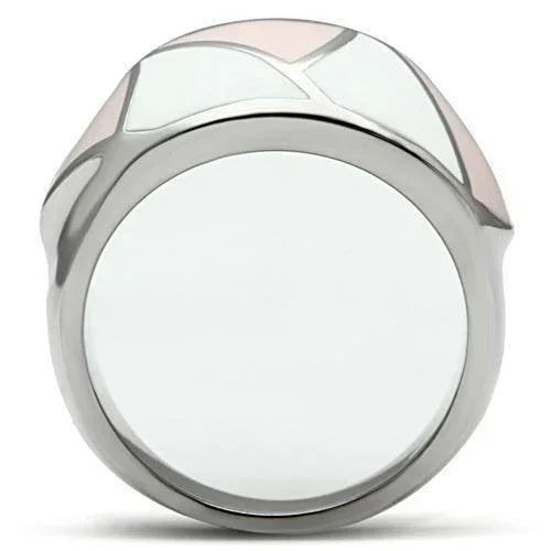 Silver Rings for Women Stainless Steel TK508 with Epoxy in Multi Color - Jewelry Store by Erik Rayo