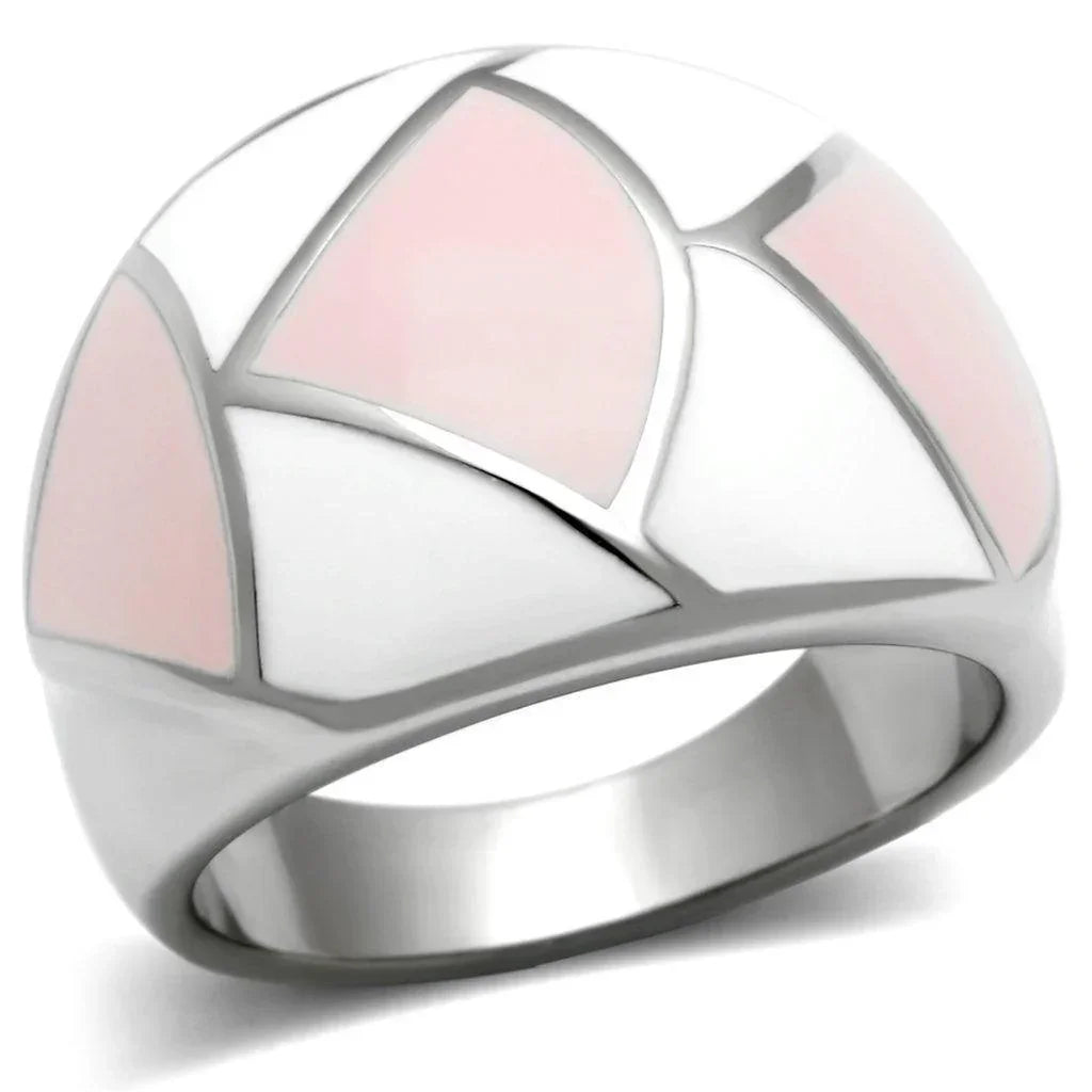 Silver Rings for Women Stainless Steel TK508 with Epoxy in Multi Color - Jewelry Store by Erik Rayo