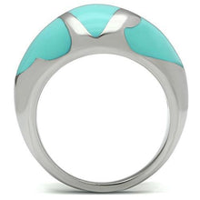 Load image into Gallery viewer, Silver Rings for Women Stainless Steel TK509 with Epoxy in Turquoise
