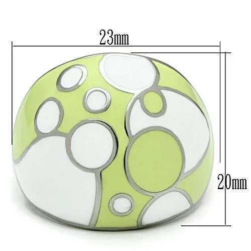 Silver Rings for Women Stainless Steel TK511 with Epoxy in Multi Color - Jewelry Store by Erik Rayo