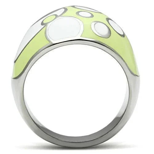 Silver Rings for Women Stainless Steel TK511 with Epoxy in Multi Color - Jewelry Store by Erik Rayo