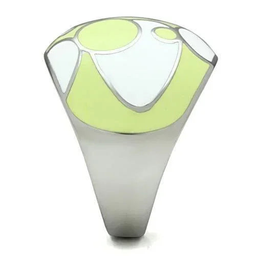 Silver Rings for Women Stainless Steel TK511 with Epoxy in Multi Color - Jewelry Store by Erik Rayo