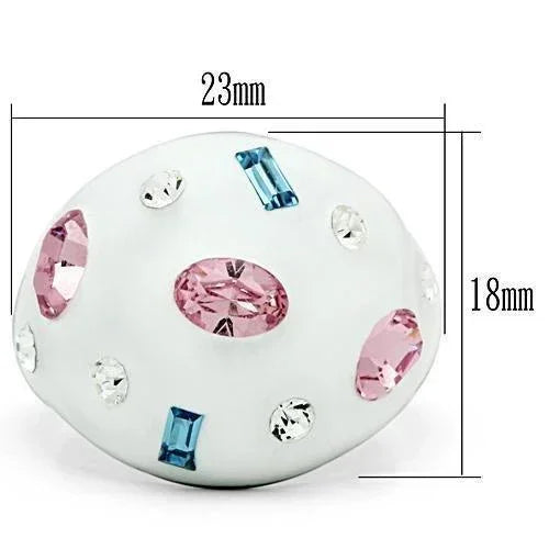 Silver Rings for Women Stainless Steel TK512 with Top Grade Crystal in Multi Color - Jewelry Store by Erik Rayo