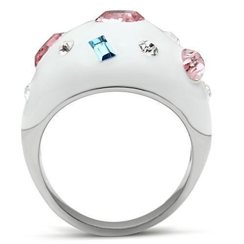 Silver Rings for Women Stainless Steel TK512 with Top Grade Crystal in Multi Color - Jewelry Store by Erik Rayo