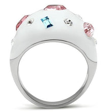 Load image into Gallery viewer, Silver Rings for Women Stainless Steel TK512 with Top Grade Crystal in Multi Color
