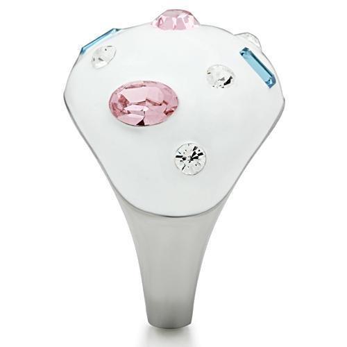 Silver Rings for Women Stainless Steel TK512 with Top Grade Crystal in Multi Color - Jewelry Store by Erik Rayo