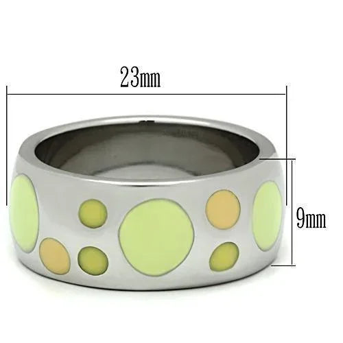 Silver Rings for Women Stainless Steel TK513 with Epoxy in Multi Color - Jewelry Store by Erik Rayo