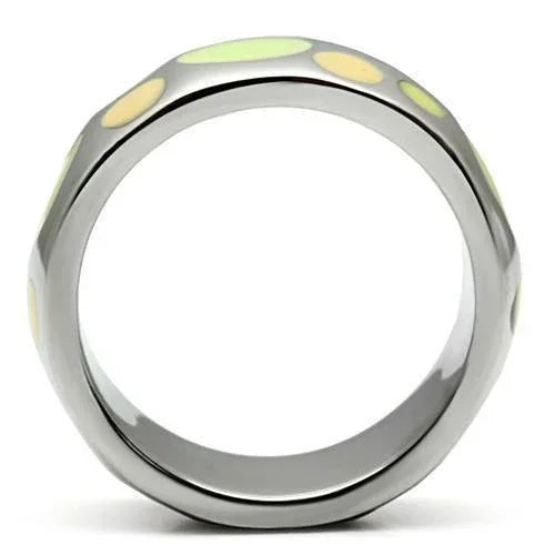 Silver Rings for Women Stainless Steel TK513 with Epoxy in Multi Color - Jewelry Store by Erik Rayo
