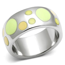 Load image into Gallery viewer, Silver Rings for Women Stainless Steel TK513 with Epoxy in Multi Color
