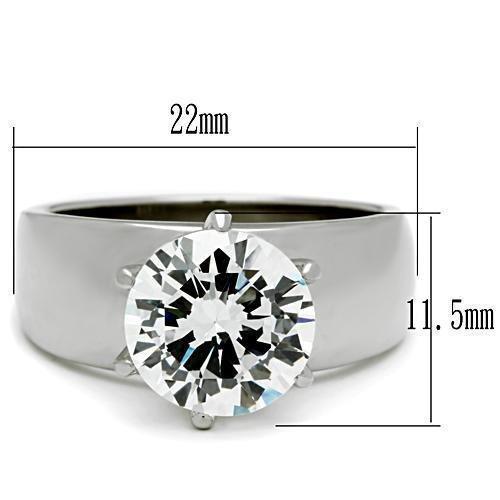 Silver Rings for Women Stainless Steel TK520 with AAA Grade Cubic Zirconia in Clear - Jewelry Store by Erik Rayo