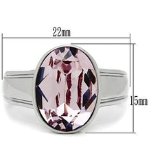 Load image into Gallery viewer, Silver Rings for Women Stainless Steel TK522 with Top Grade Crystal in Light Amethyst
