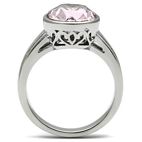 Silver Rings for Women Stainless Steel TK522 with Top Grade Crystal in Light Amethyst - Jewelry Store by Erik Rayo