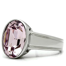 Load image into Gallery viewer, Silver Rings for Women Stainless Steel TK522 with Top Grade Crystal in Light Amethyst
